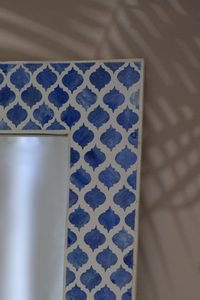 BONE INLAY MIRROR - INDIGO