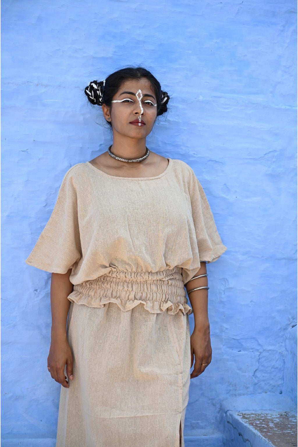SMOCK TOP - NATURAL