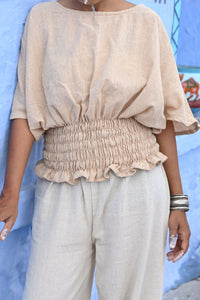 SMOCK TOP - NATURAL