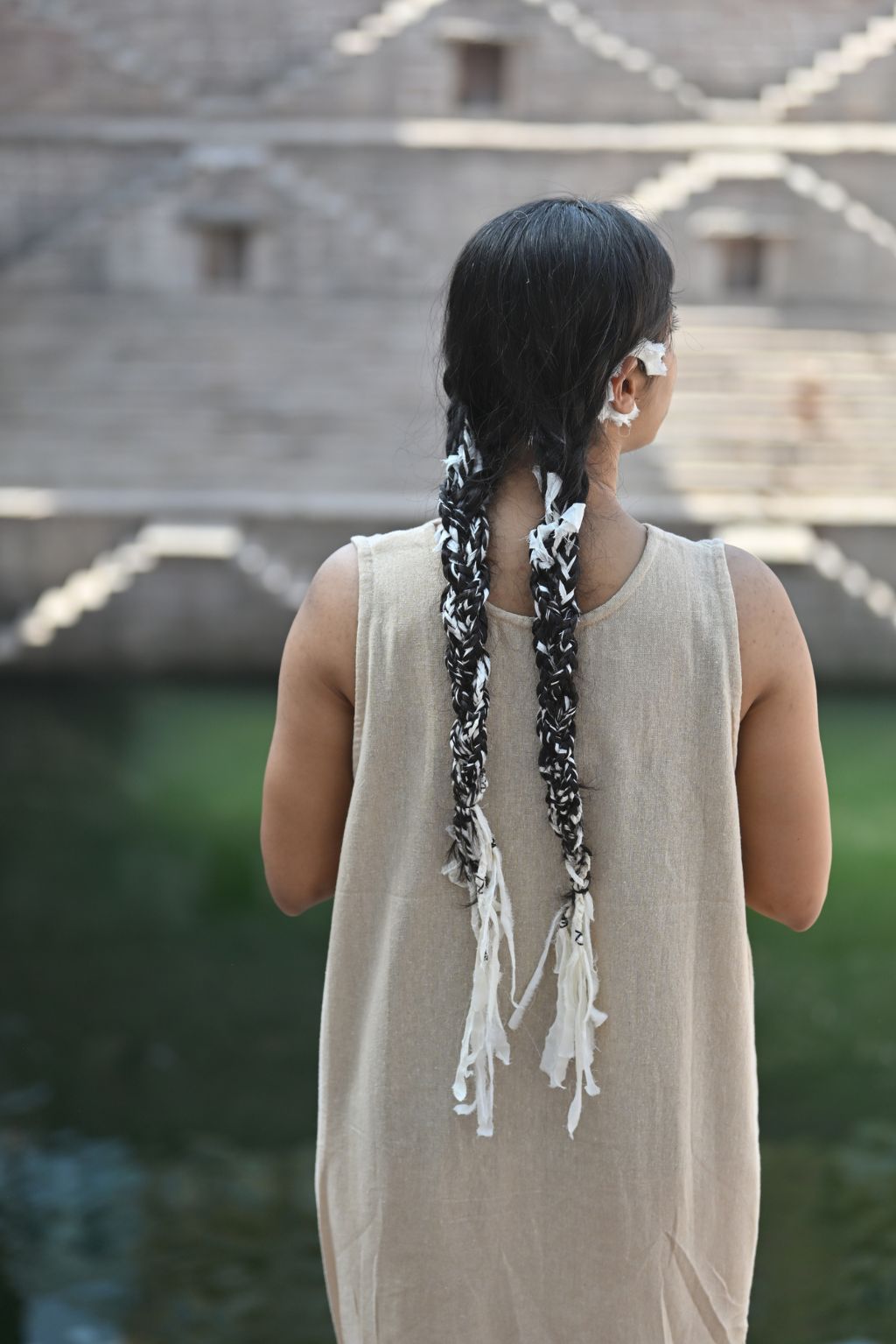SLEEVELESS DRESS - NATURAL