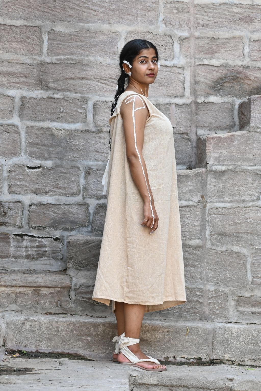 SLEEVELESS DRESS - NATURAL
