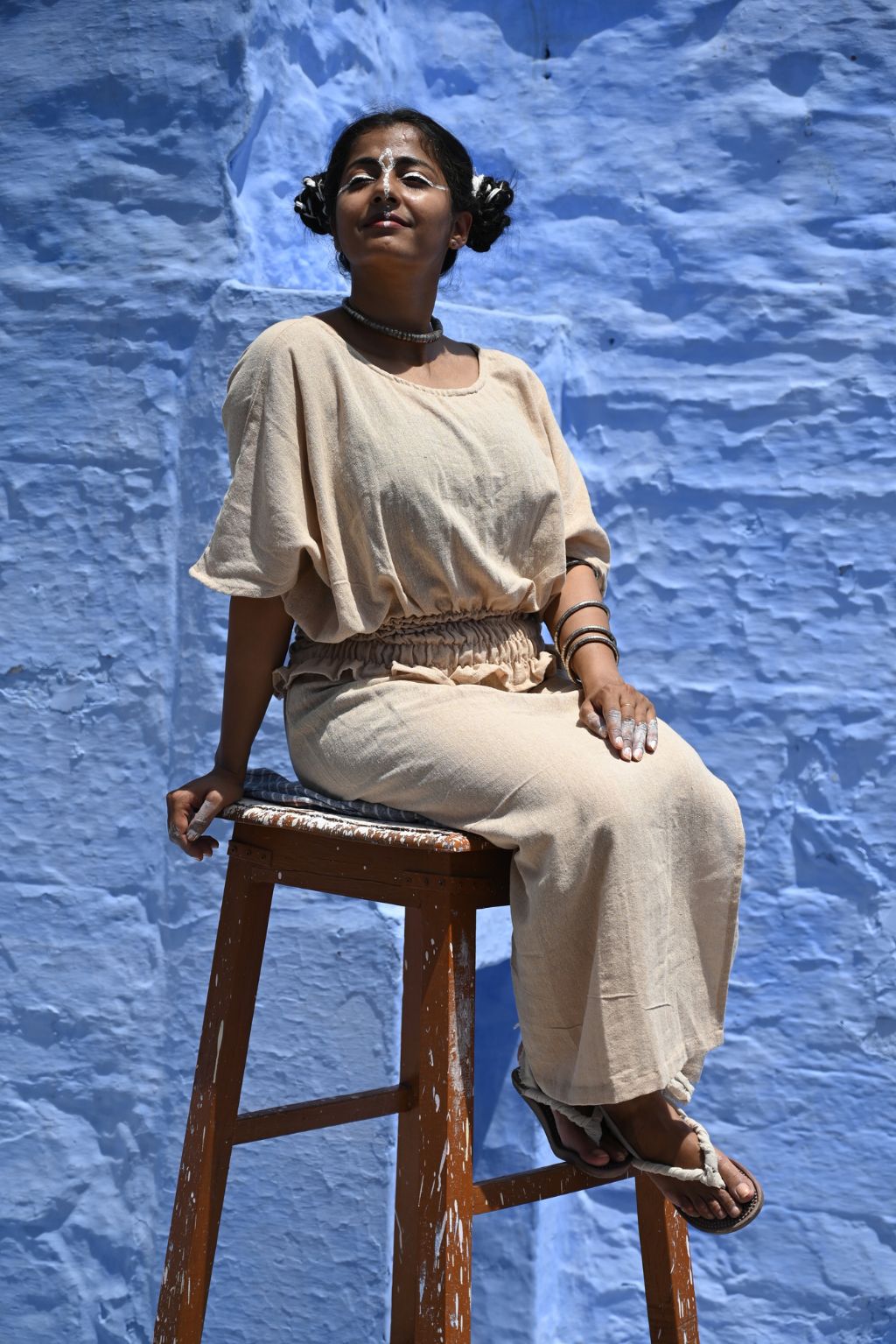 SMOCK TOP - NATURAL
