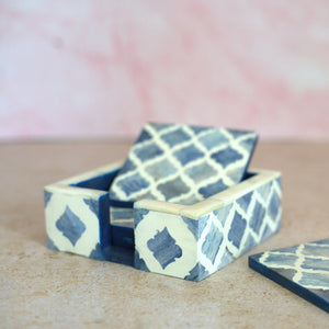 BONE INLAY COASTERS AND BOX - OMBRE