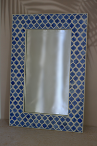 BONE INLAY MIRROR - INDIGO