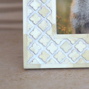 BONE INLAY PHOTO FRAME - OFF-WHITE