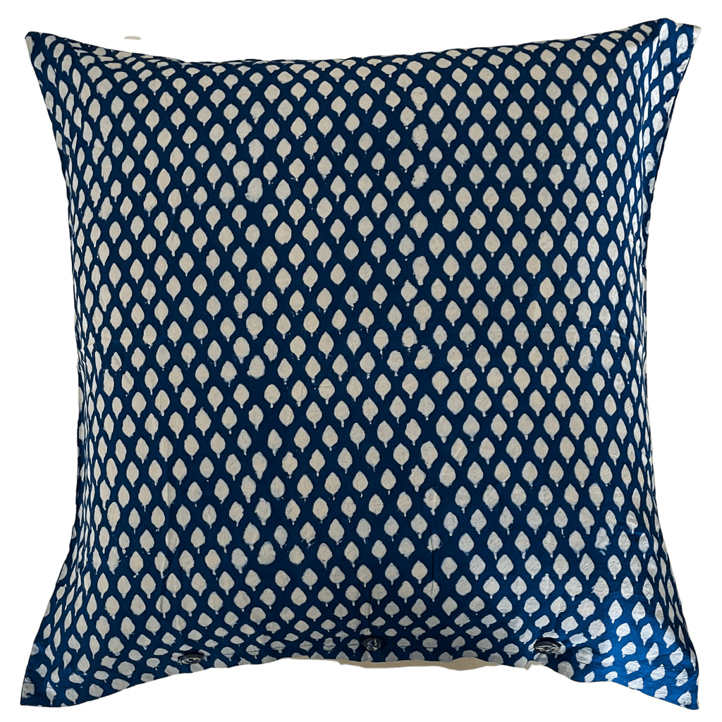 Block printed European cushion cover - raw cotton