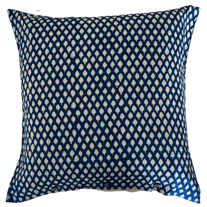 Block printed European cushion cover - raw cotton