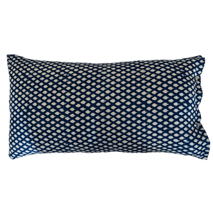 Block printed raw cotton lumbar cushion cover 50 x 90