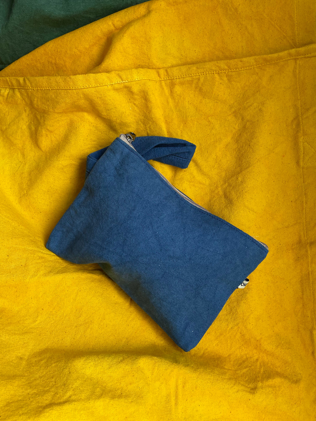 Plant dyed canvas clutch - indigo