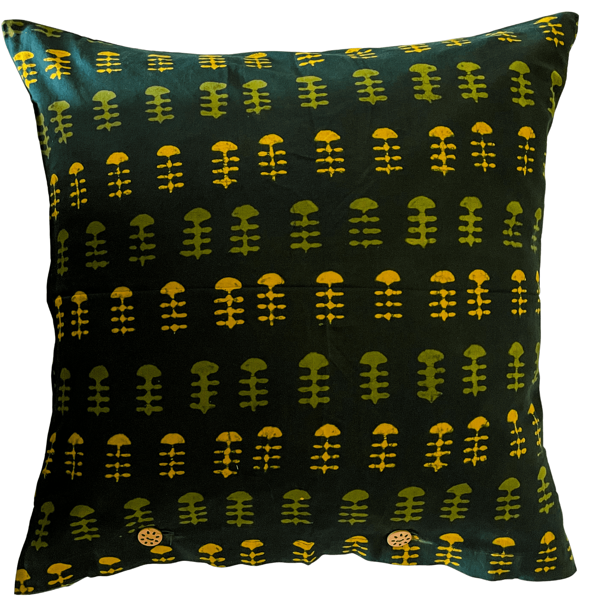 Block printed 50 x 50 cushion cover - fishbone