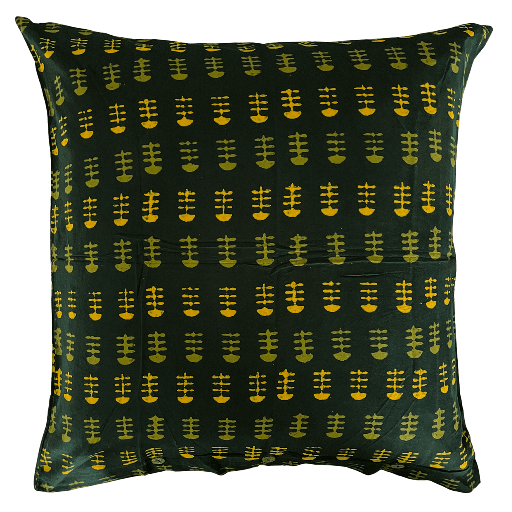 Block printed European cushion cover - fishbone