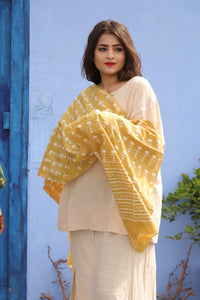 Fishbone scarf 200 x 52cm - yellow