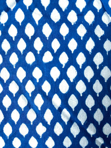 Raw cotton curtain - blue